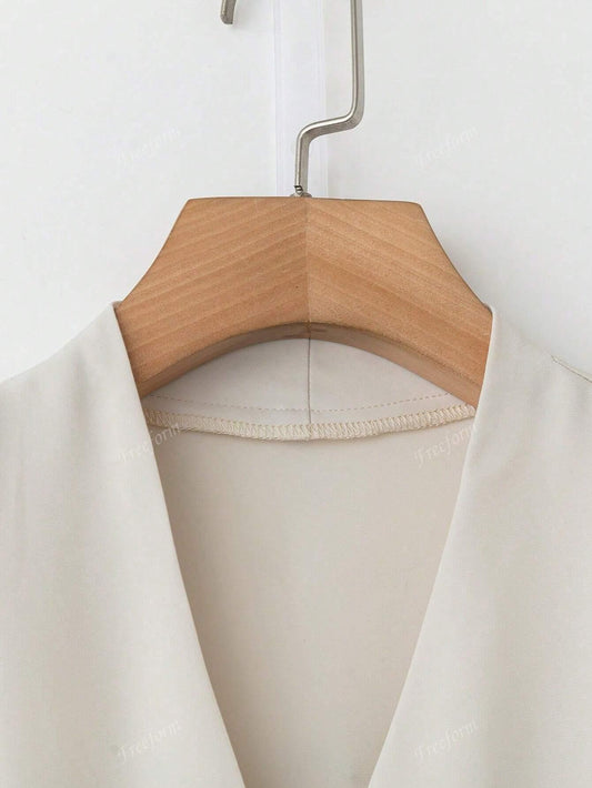 Blusa Holgada con Cuello en V Talla Grande