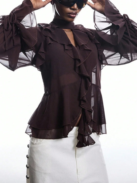 Blusa con Lazo al Cuello