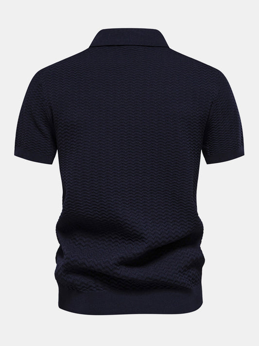 Polo Texturizado con Cremallera