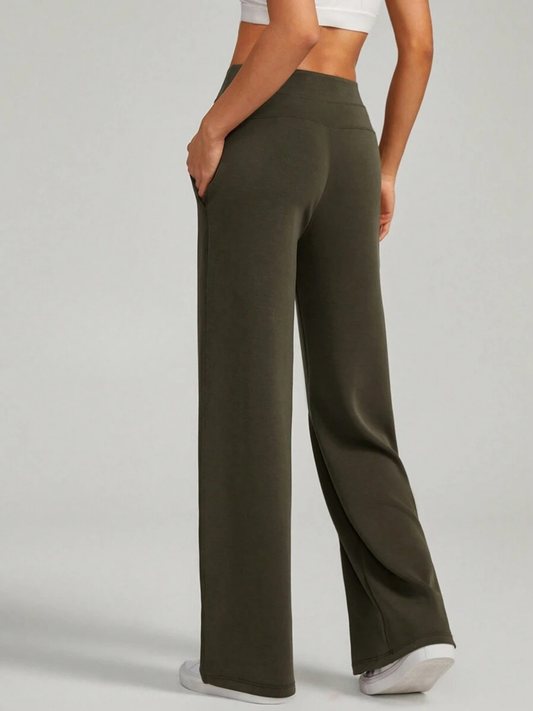 Pantaloni a gamba larga in modal con tasche