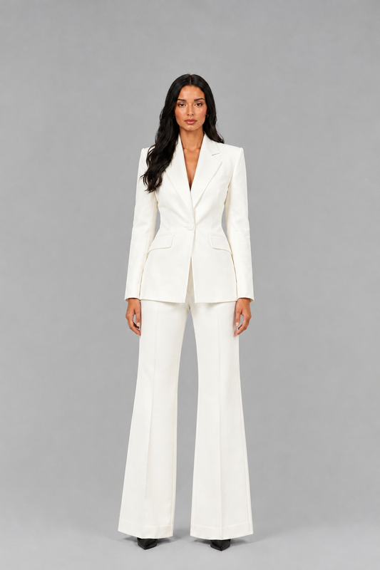 Faustina | Conjunto de Blazer Entallado y Pantalón Acampanado