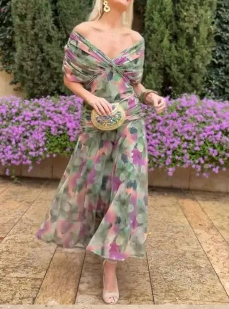 Delfina | Vestido Largo de Gasa Elegante