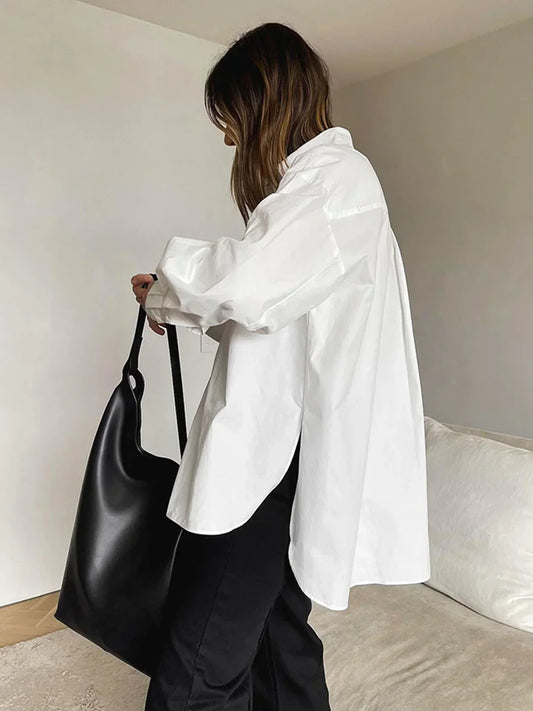 Camisa Larga Minimalista Abotonada