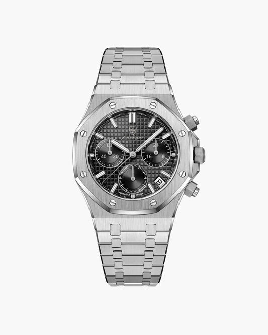 Stalowy zegarek chronografowy
