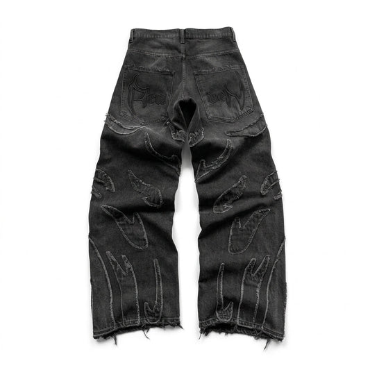 Szerokie Jeansy W Stylu Punk Y2K
