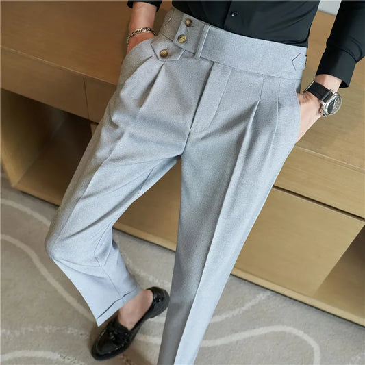 Pantalones de Vestir Slim de Tiro Alto