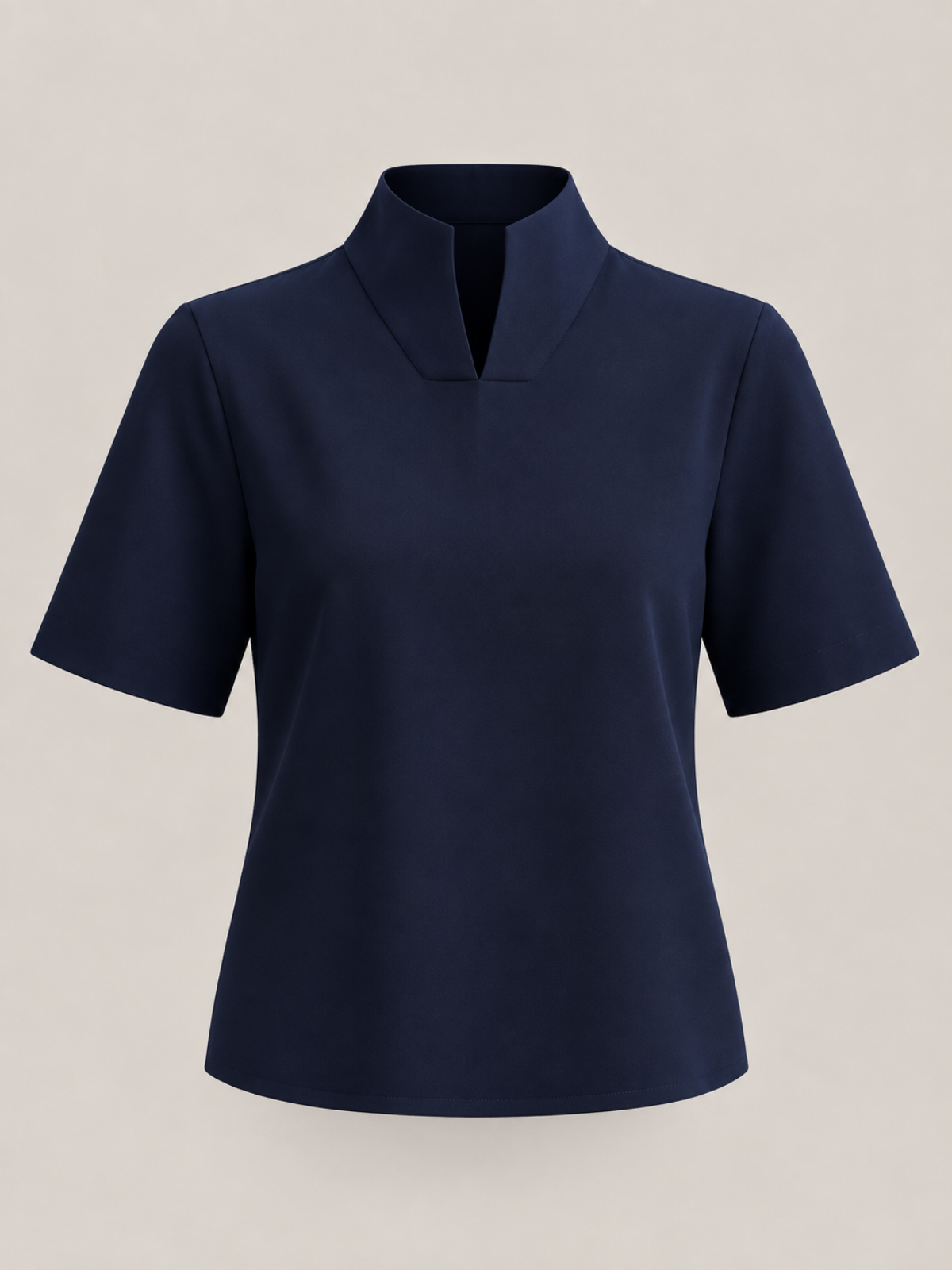 Short Sleeve High Neck Blouse