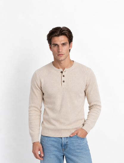 Henley Crew Neck Sweater