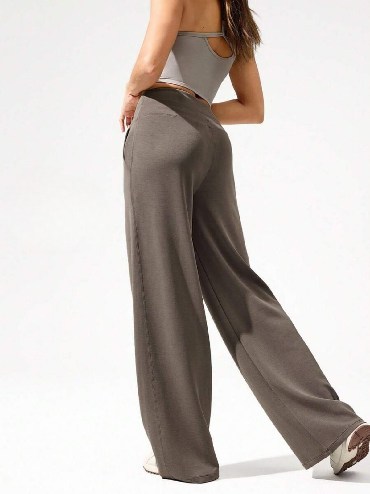 Pantaloni a gamba larga in modal con tasche