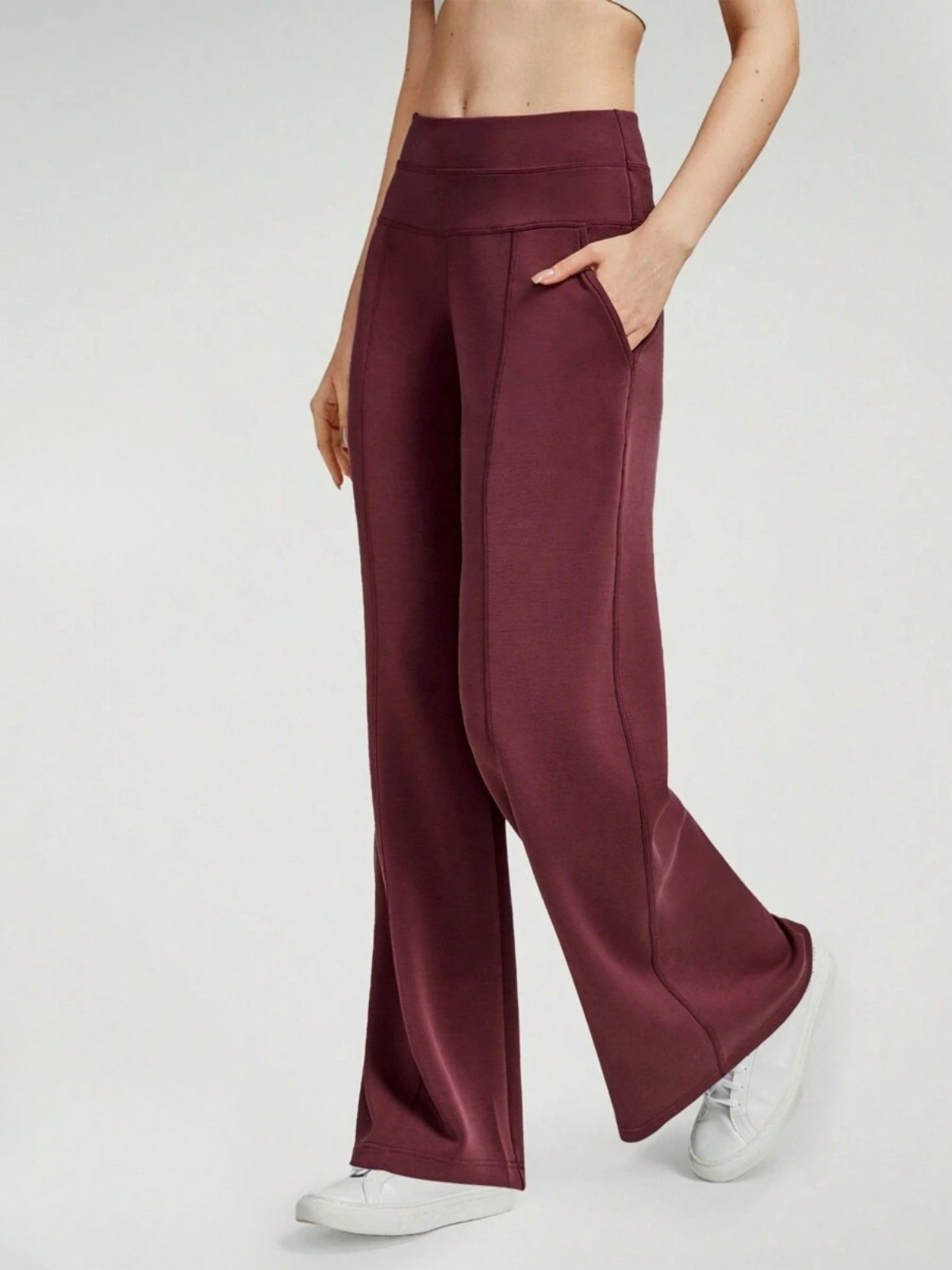 Pantaloni a gamba larga in modal con tasche