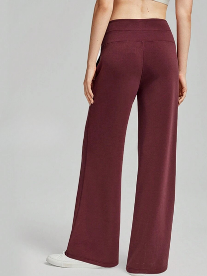 Pantaloni a gamba larga in modal con tasche