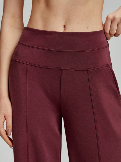 Pantaloni a gamba larga in modal con tasche