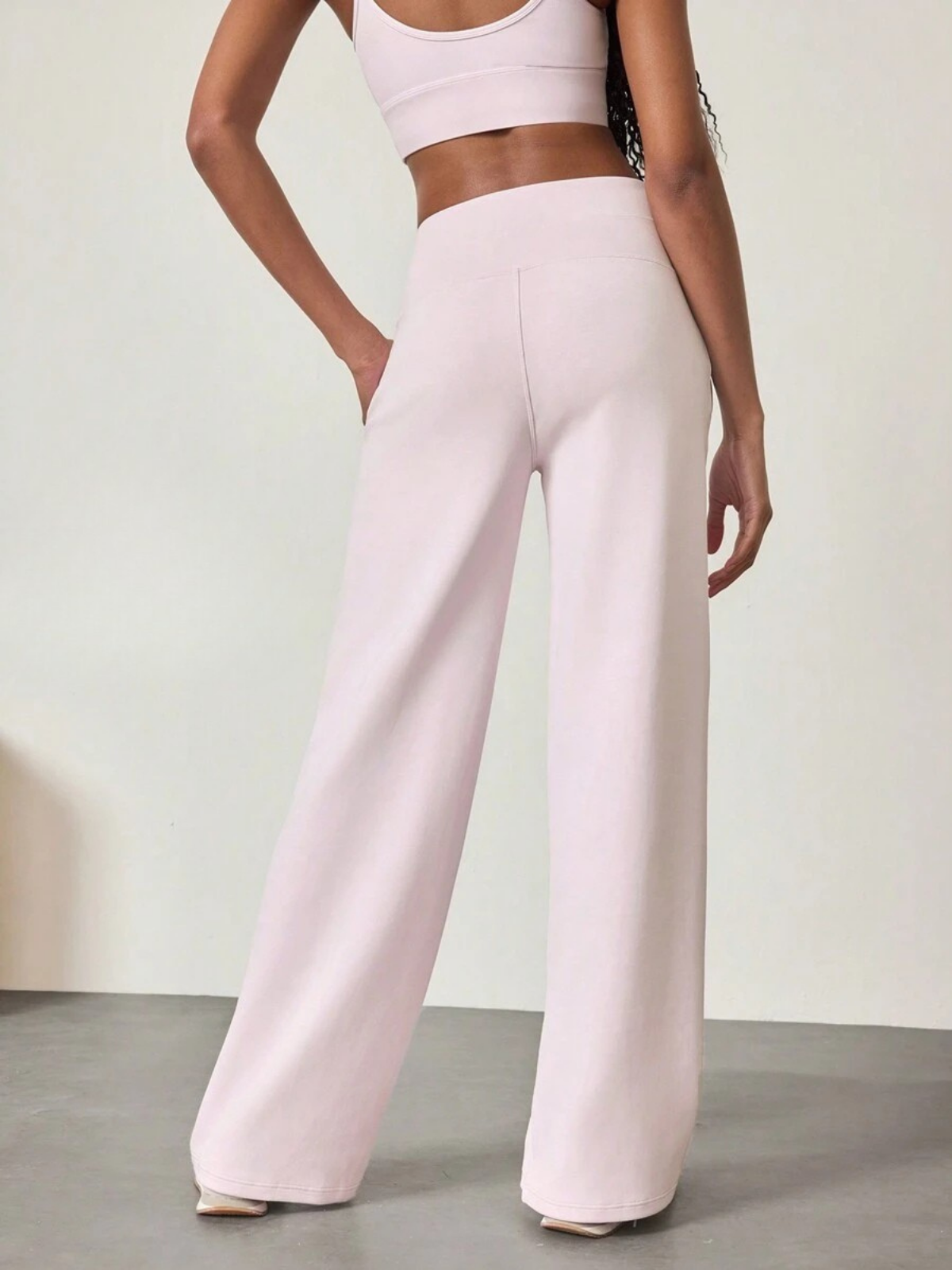 Pantaloni a gamba larga in modal con tasche