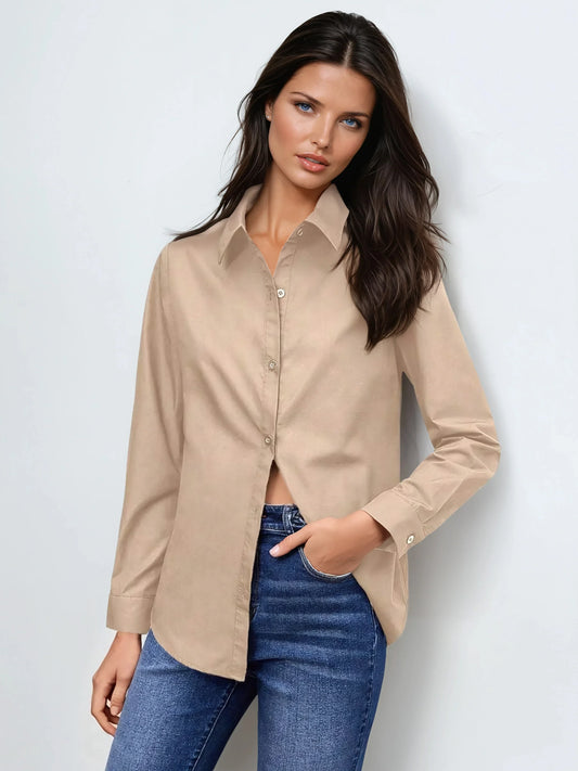 Camisa de Algodón con Cuello Clásico