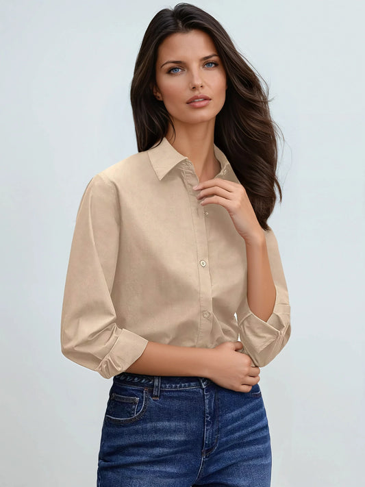 Camisa de Algodón con Cuello Clásico