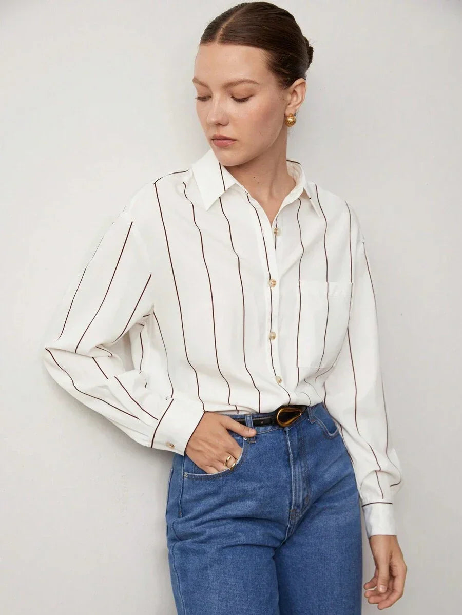 Office Shirt with Collar and Pockets