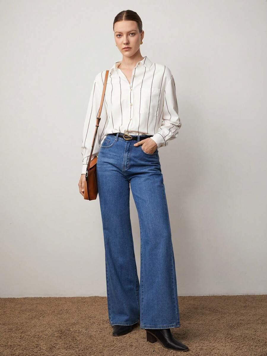 Office Shirt with Collar and Pockets