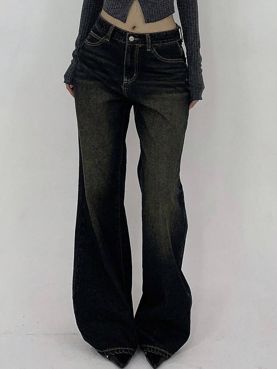 Low-Rise Straight Jeans