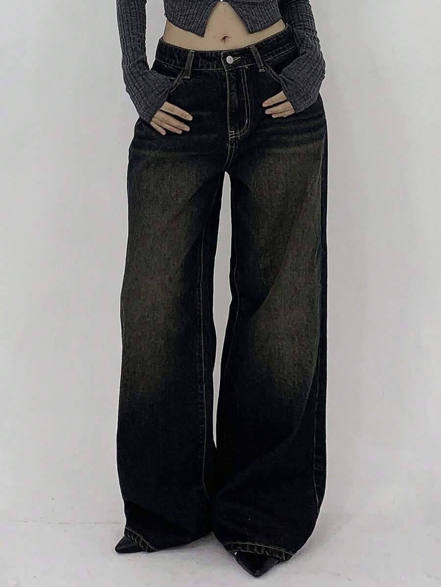 Low-Rise Straight Jeans