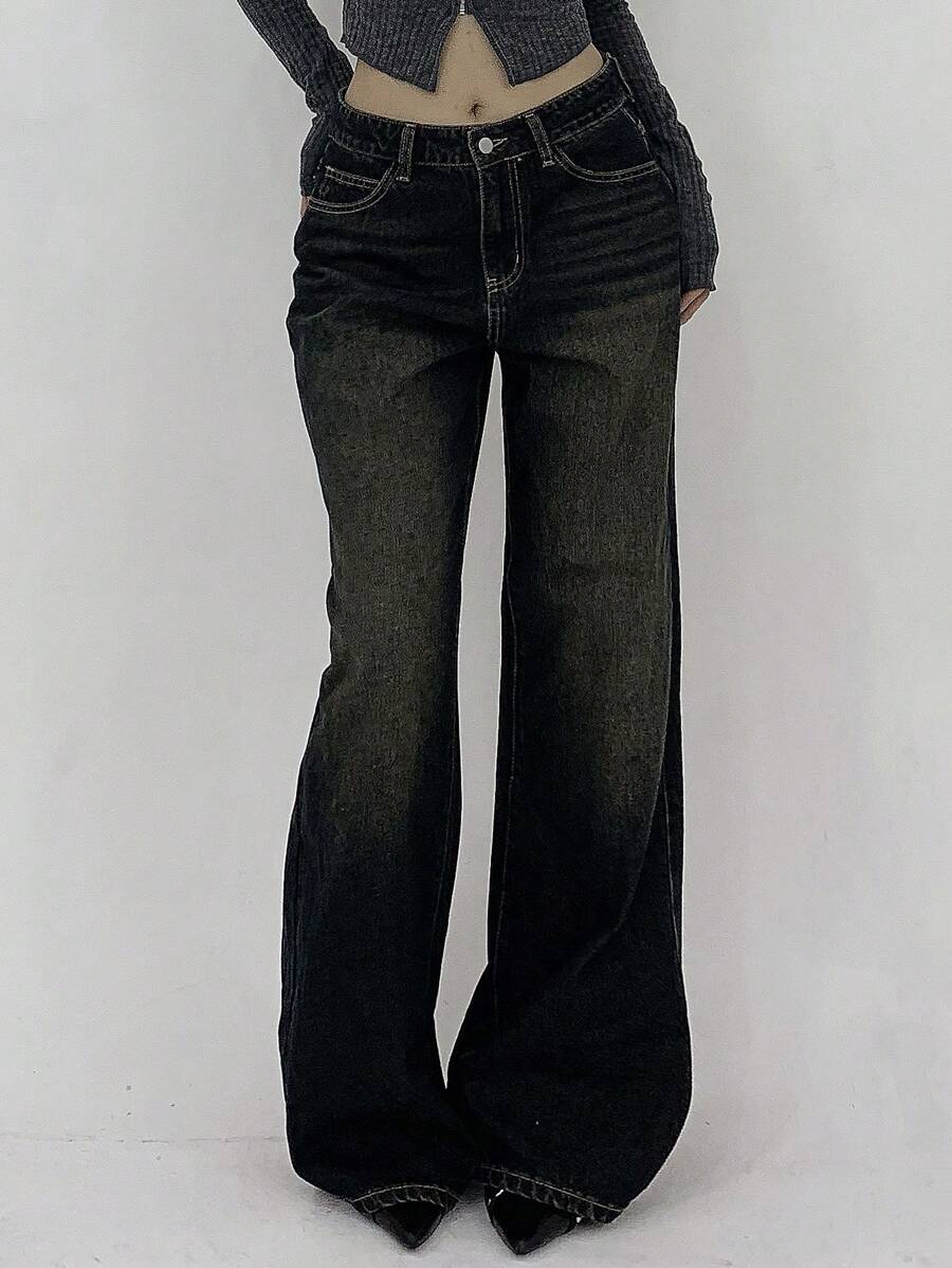 Low-Rise Straight Jeans