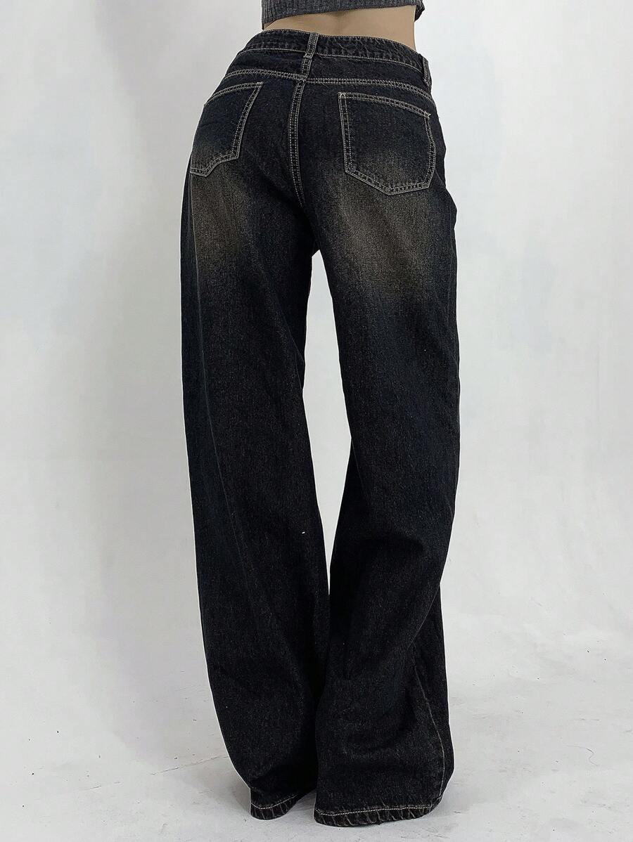 Low-Rise Straight Jeans