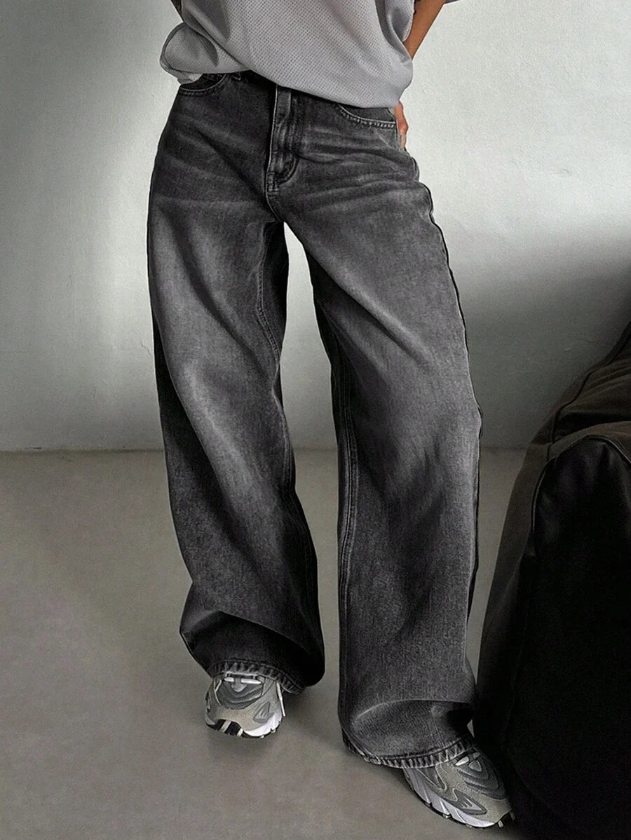 Low-Rise Straight Jeans