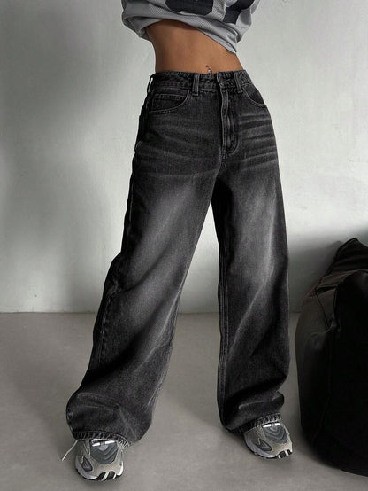 Low-Rise Straight Jeans