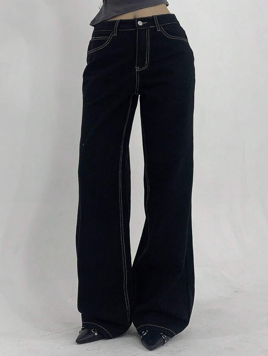 Low-Rise Straight Jeans