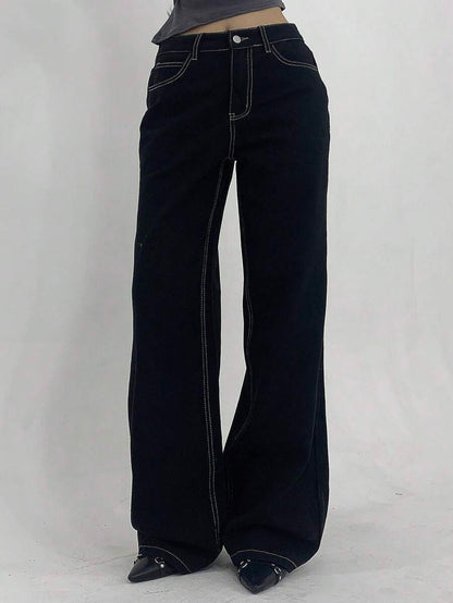 Low-Rise Straight Jeans