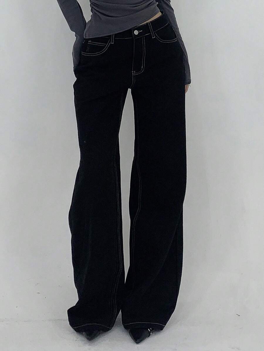 Low-Rise Straight Jeans