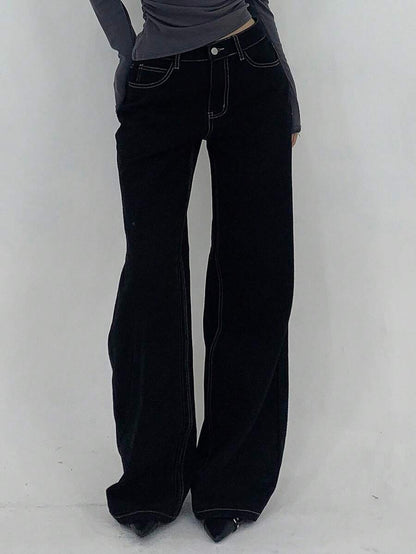 Low-Rise Straight Jeans
