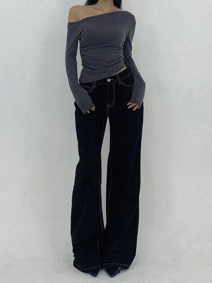 Low-Rise Straight Jeans