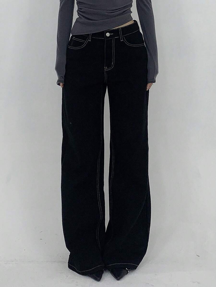 Low-Rise Straight Jeans