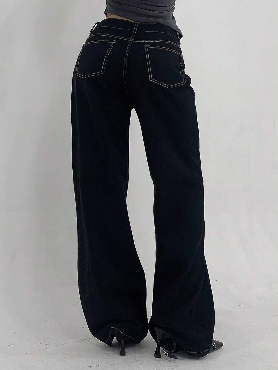 Low-Rise Straight Jeans