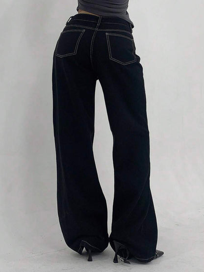 Low-Rise Straight Jeans