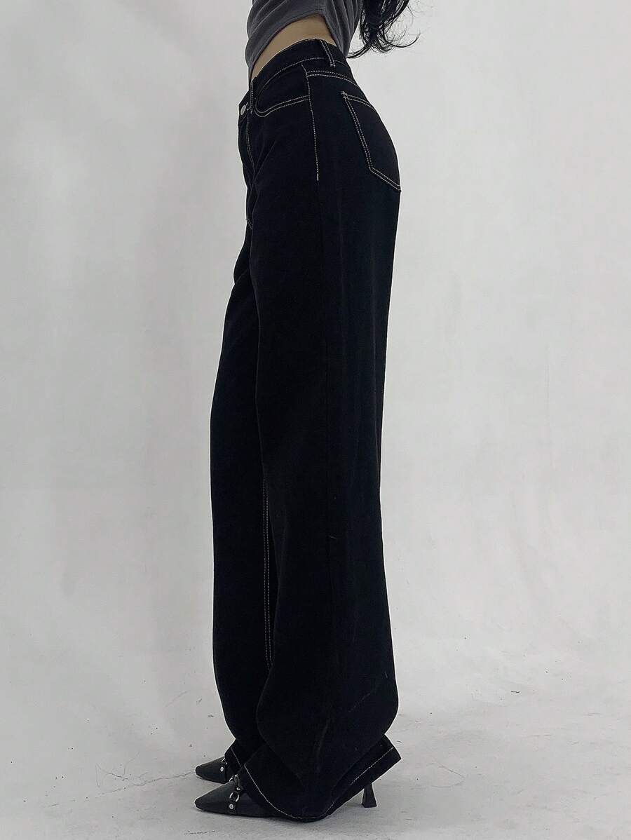 Low-Rise Straight Jeans