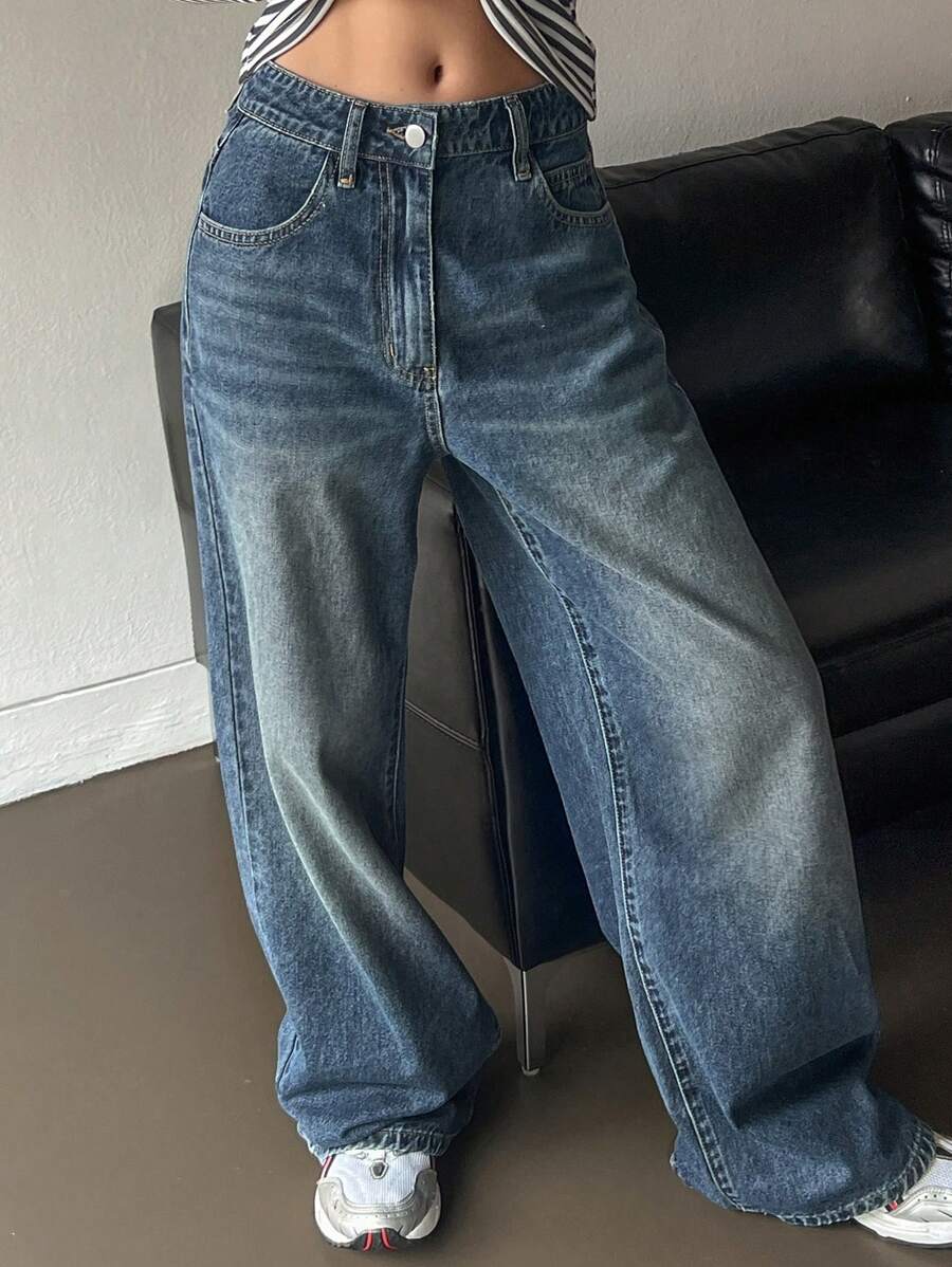 Low-Rise Straight Jeans