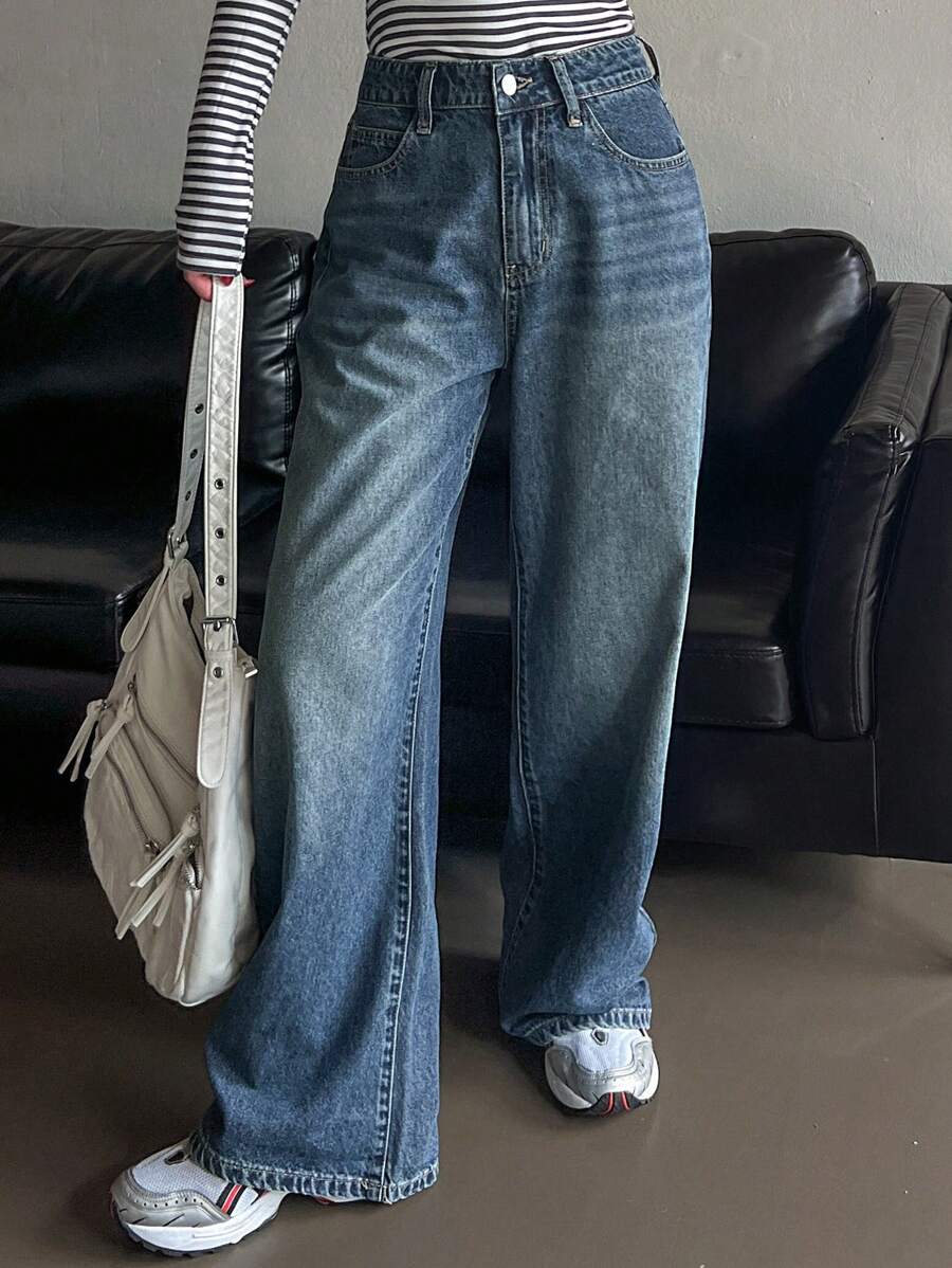 Low-Rise Straight Jeans