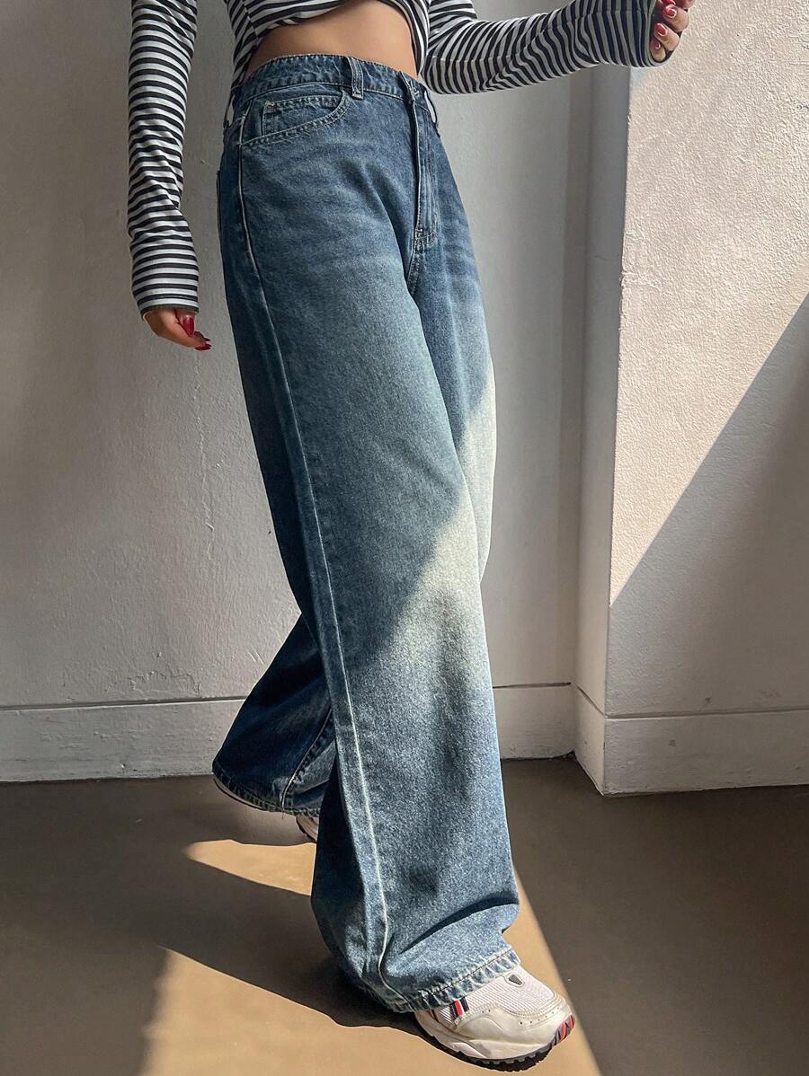 Low-Rise Straight Jeans