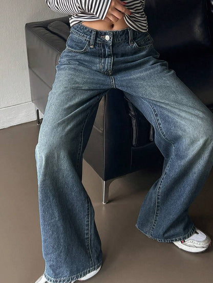 Low-Rise Straight Jeans
