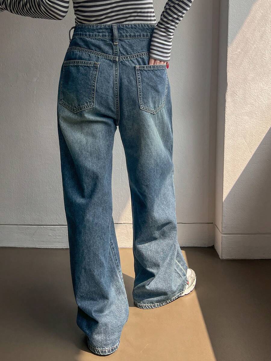 Low-Rise Straight Jeans