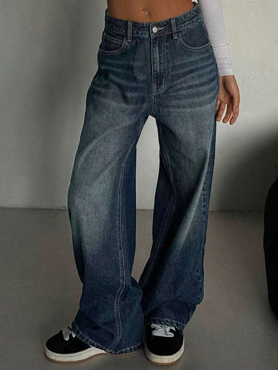 Low-Rise Straight Jeans