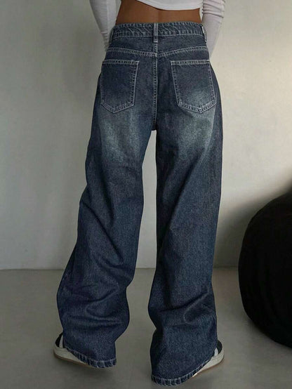 Low-Rise Straight Jeans