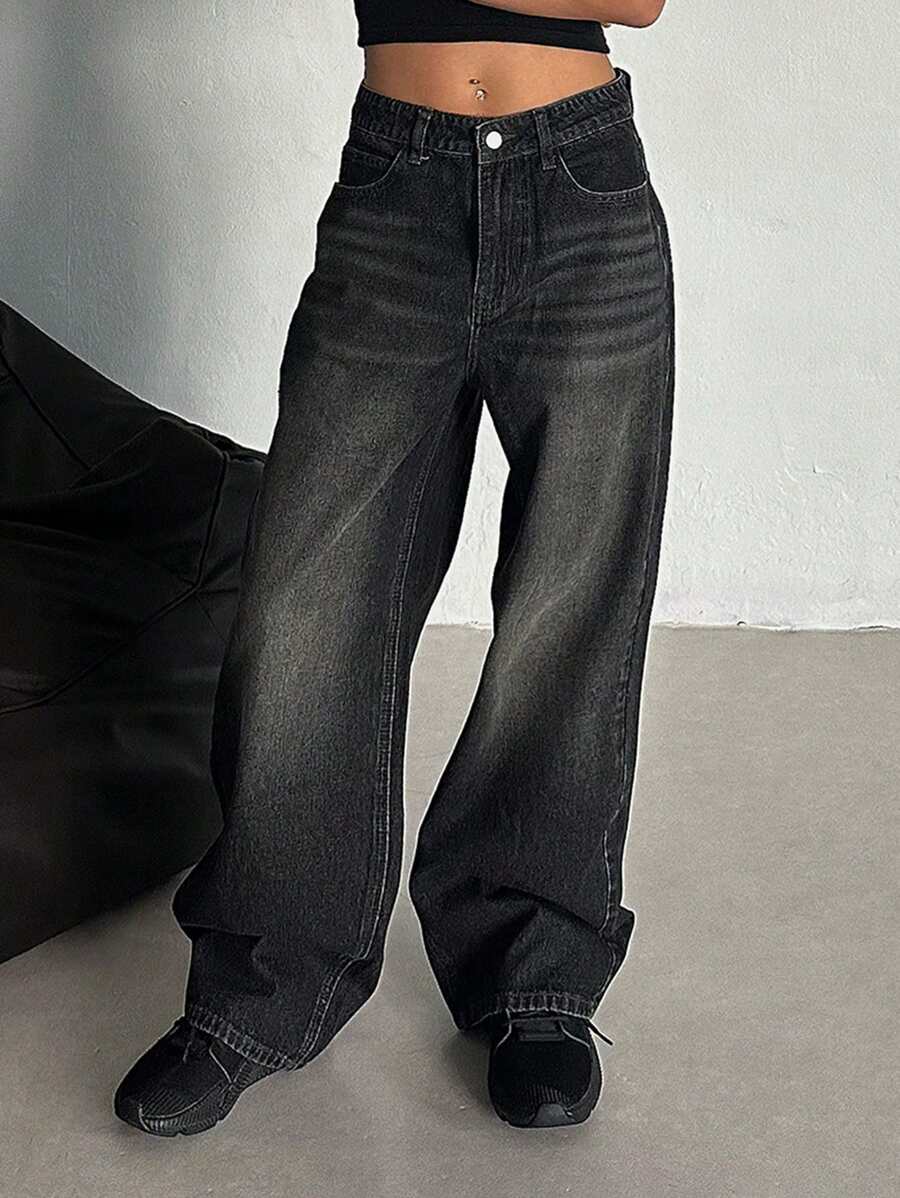 Low-Rise Straight Jeans