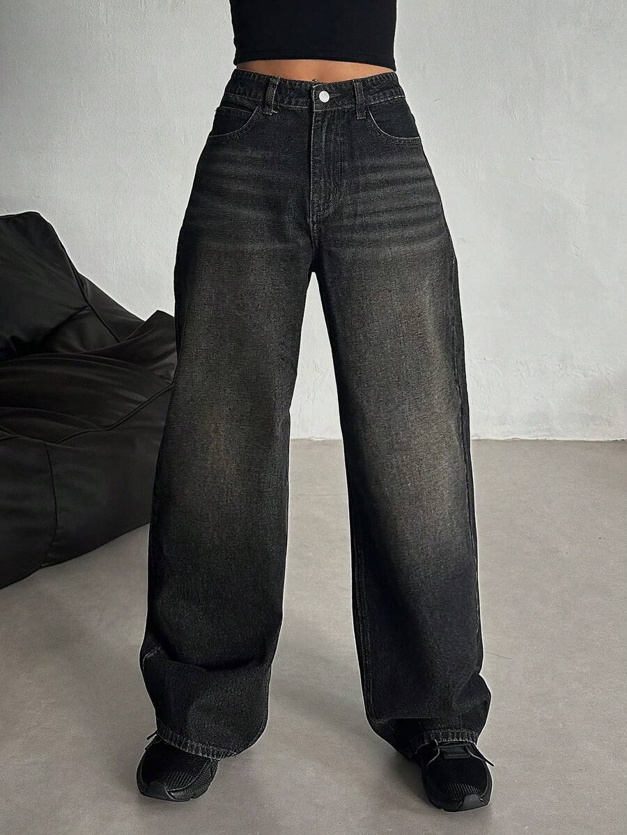 Low-Rise Straight Jeans