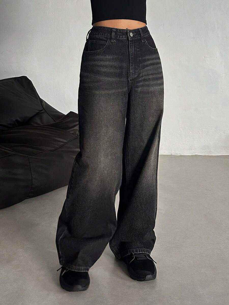 Low-Rise Straight Jeans