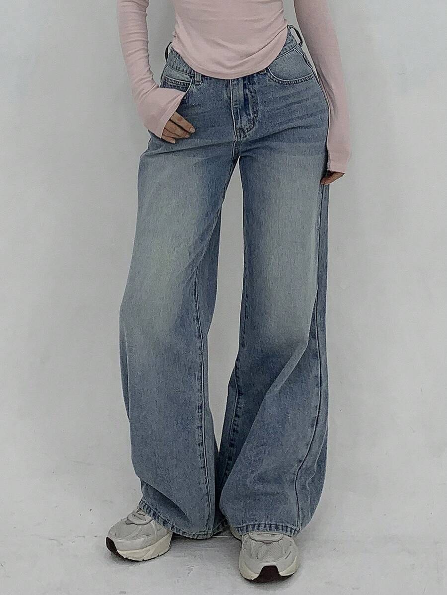 Low-Rise Straight Jeans