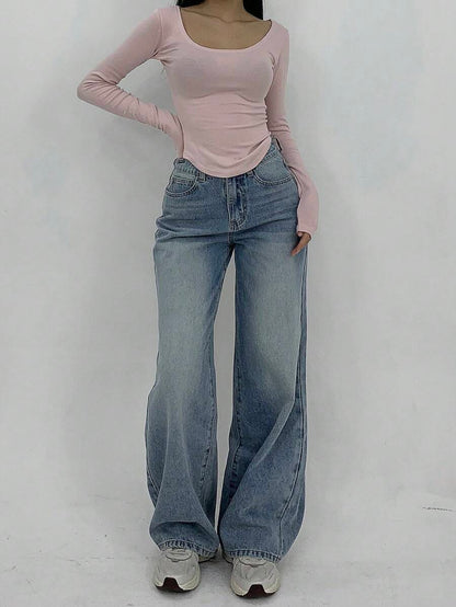 Low-Rise Straight Jeans