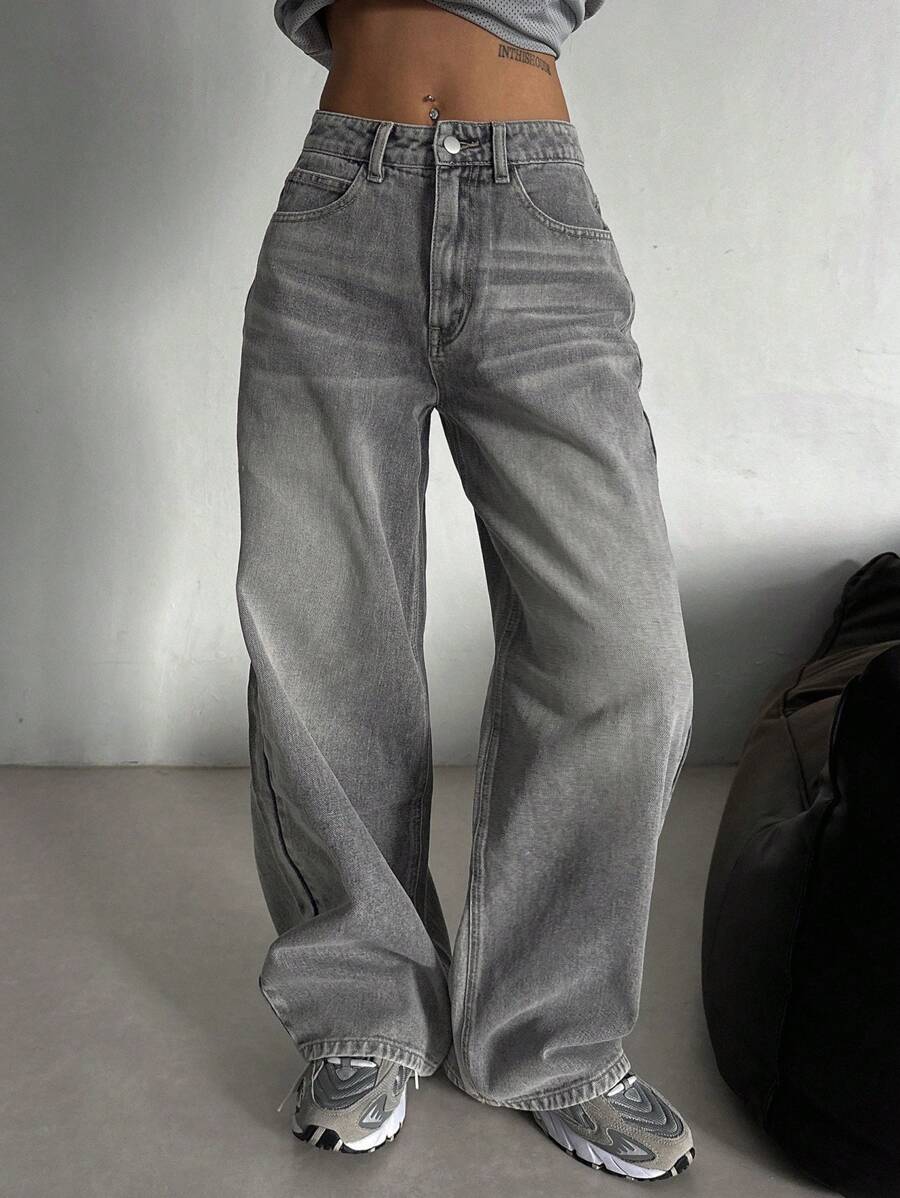 Low-Rise Straight Jeans