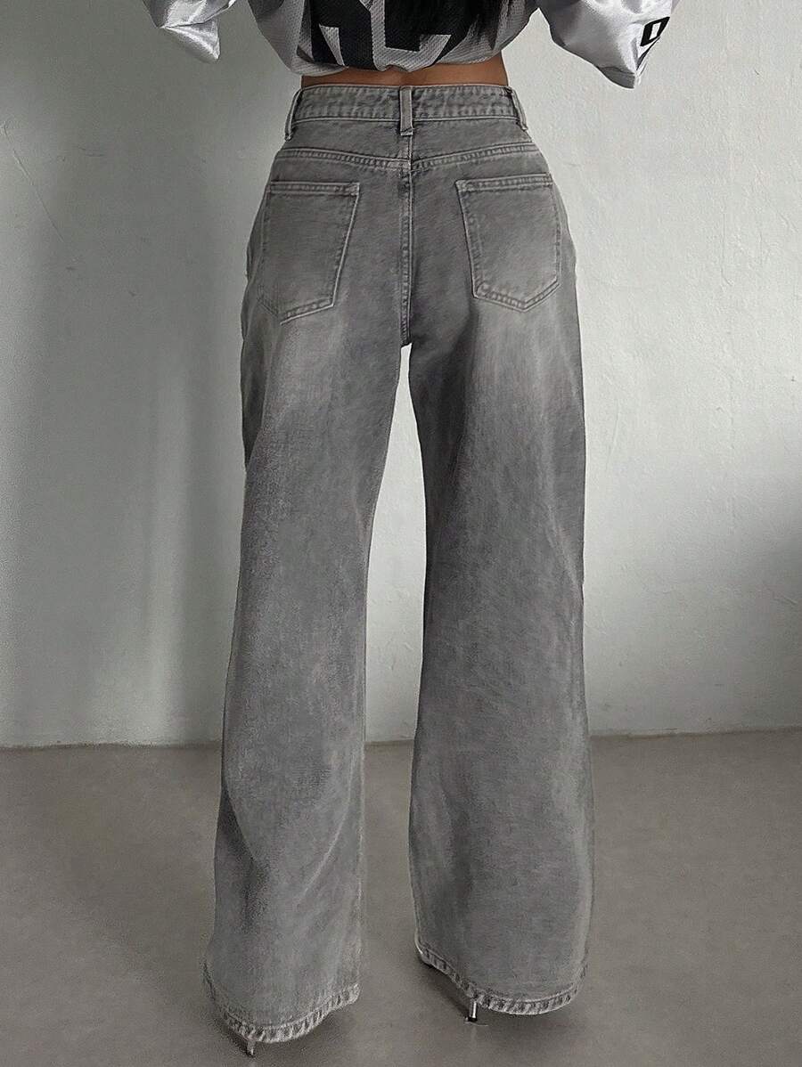 Low-Rise Straight Jeans